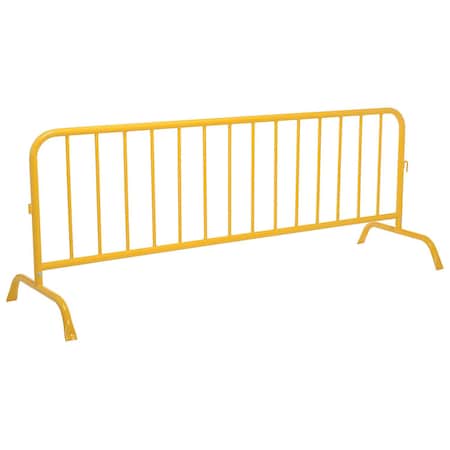 Global Industrial Crowd Control Barrier, Yellow, 102 in Length, Powder coat 695009